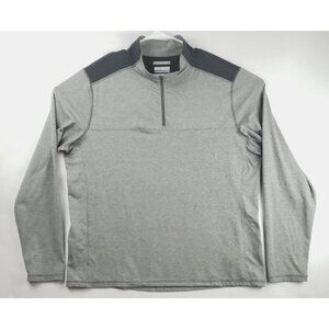 Columbia Shirt Mens Large Gray 1/4 Zip Pullover Omni-Wick Long Sleeve